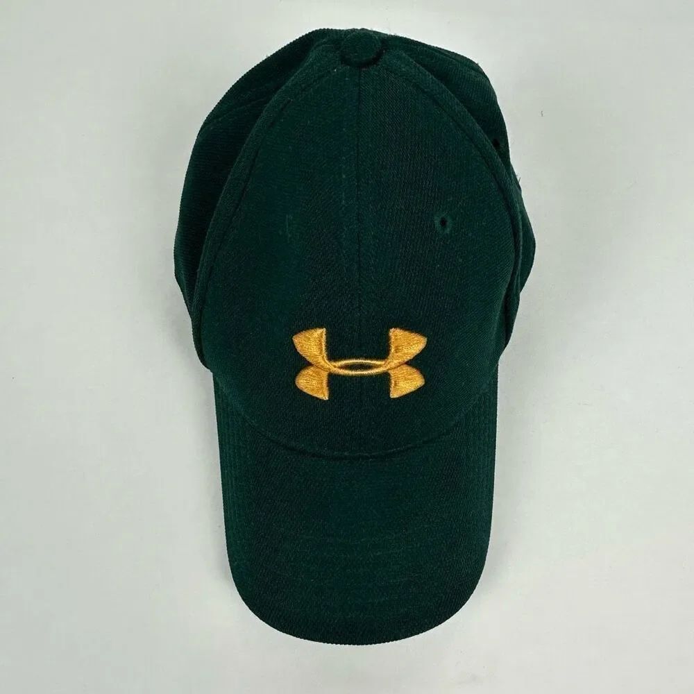 Under Armour 4-Way Stretch Green Gold Hat Adult Size L